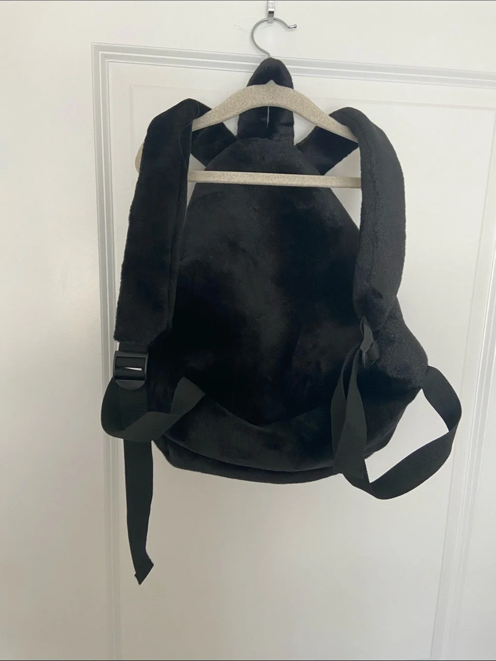 Plush Kids Backpack - Black with Purple Accents